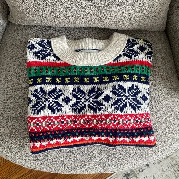 NWOT Aerie Fair Isle Sweater Snowflake - Picture 3 of 5